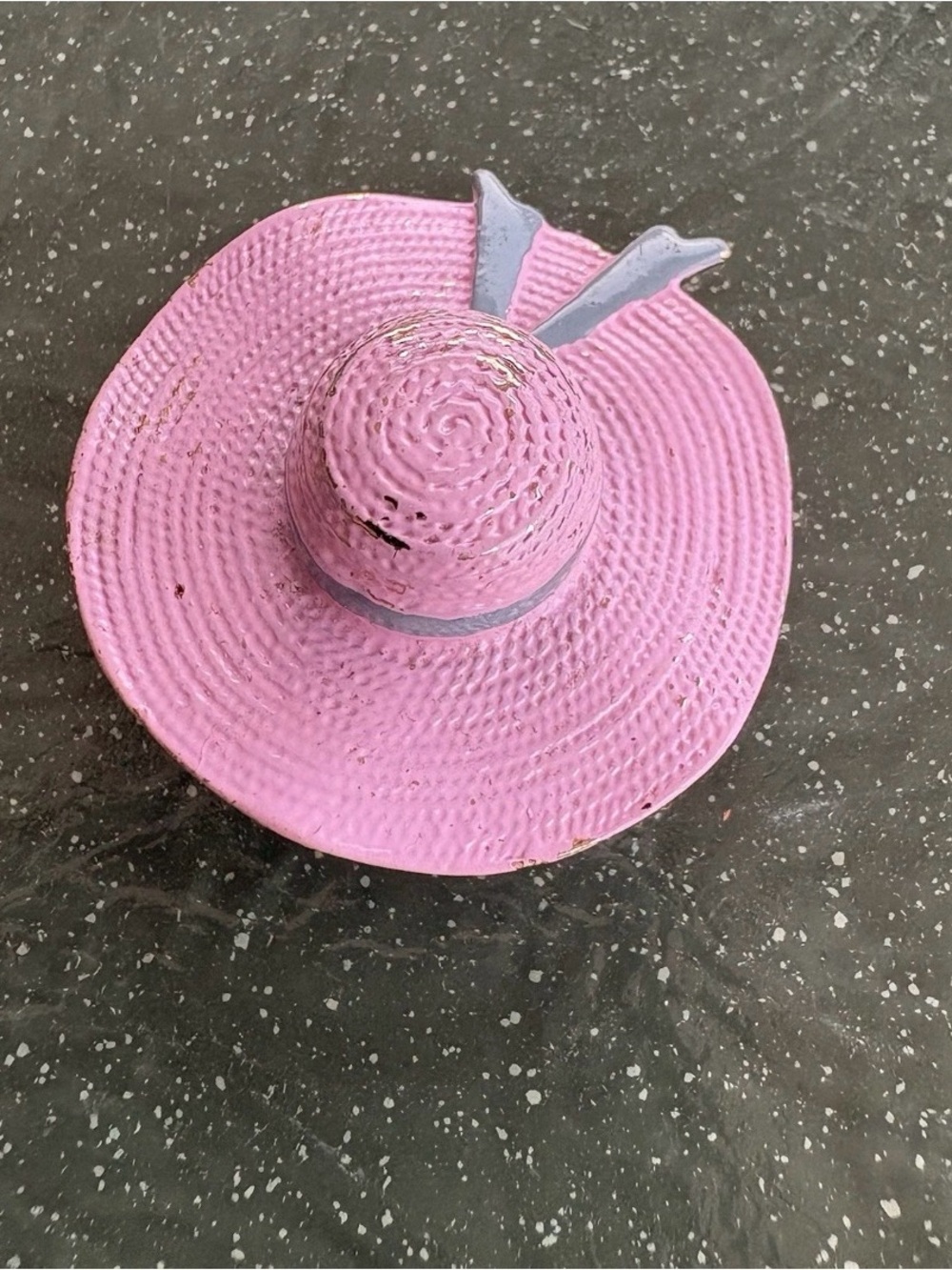 Vintage Michele Lynn Pink Hat Brooch Pin, Bow Detail, Collectible Jewelry
